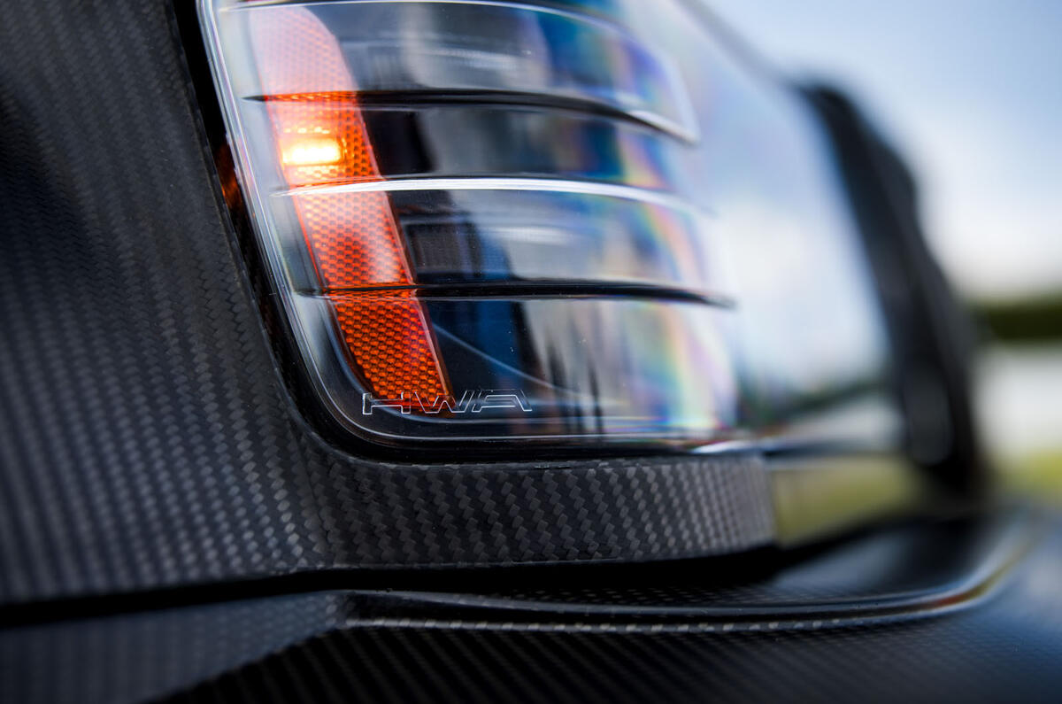 HWA EVO N24 race car headlight detail HWA EVO N24 race car headlight detail