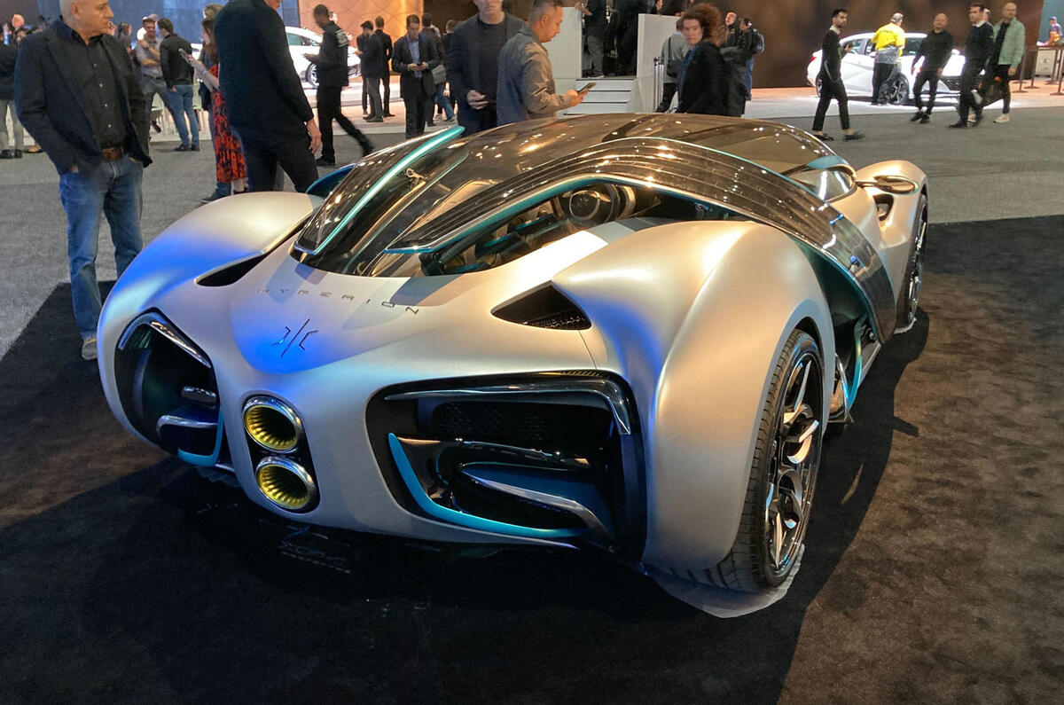 Hyperion XP1 on display at los angeles rear three quarters