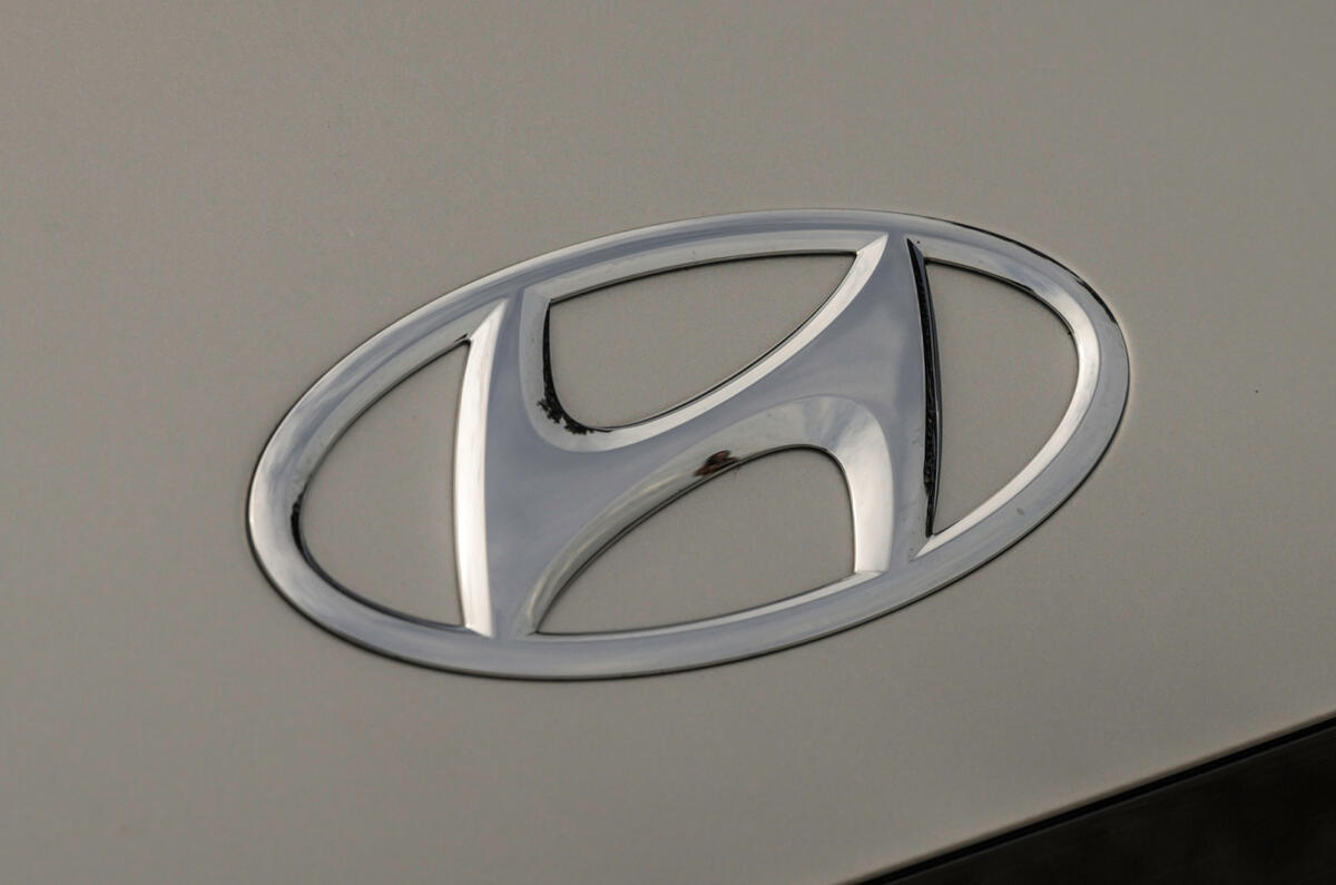 Hyundai badge close up Ioniq 5 2022