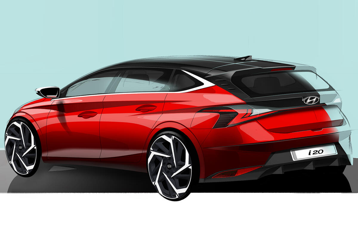 Hyundai i20 official sketch teaser - rear Hyundai i20 official sketch teaser - rear