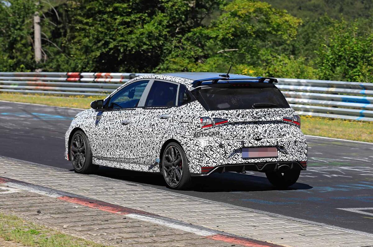 New Hyundai i20 N spyshot rear side New Hyundai i20 N spyshot rear side