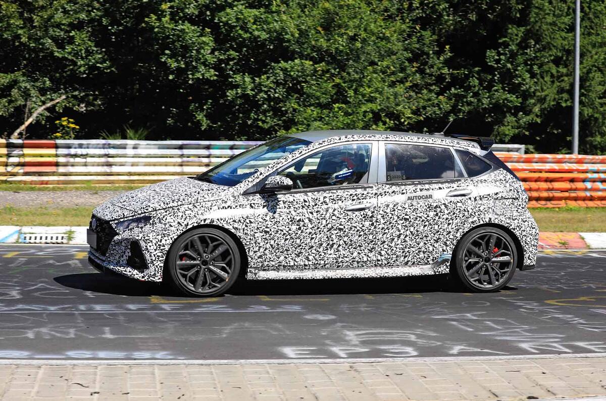 New Hyundai i20 N spyshot side New Hyundai i20 N spyshot side