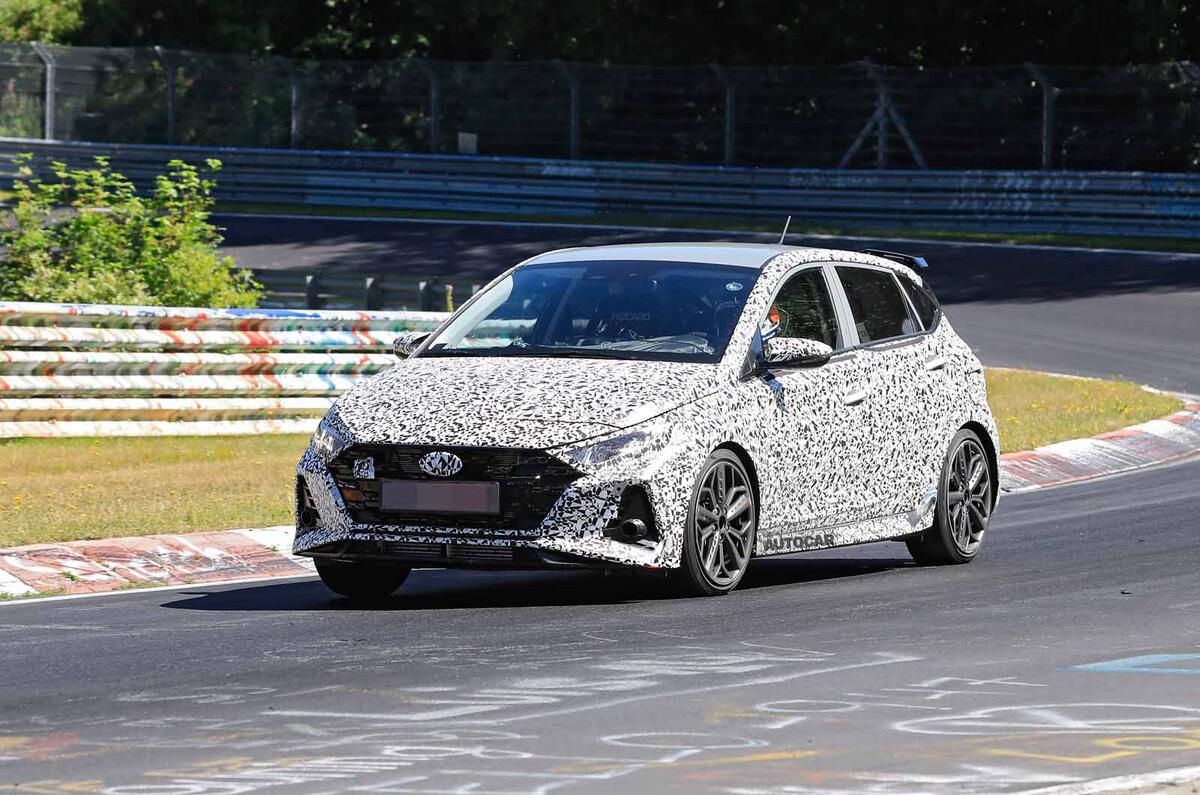 New Hyundai i20 N spyshot side front New Hyundai i20 N spyshot side front