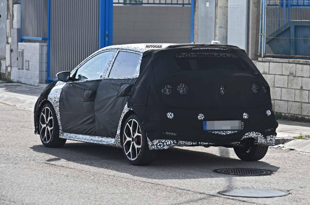 Hyundai i20 N spyshot rear side Hyundai i20 N spyshot  rear side