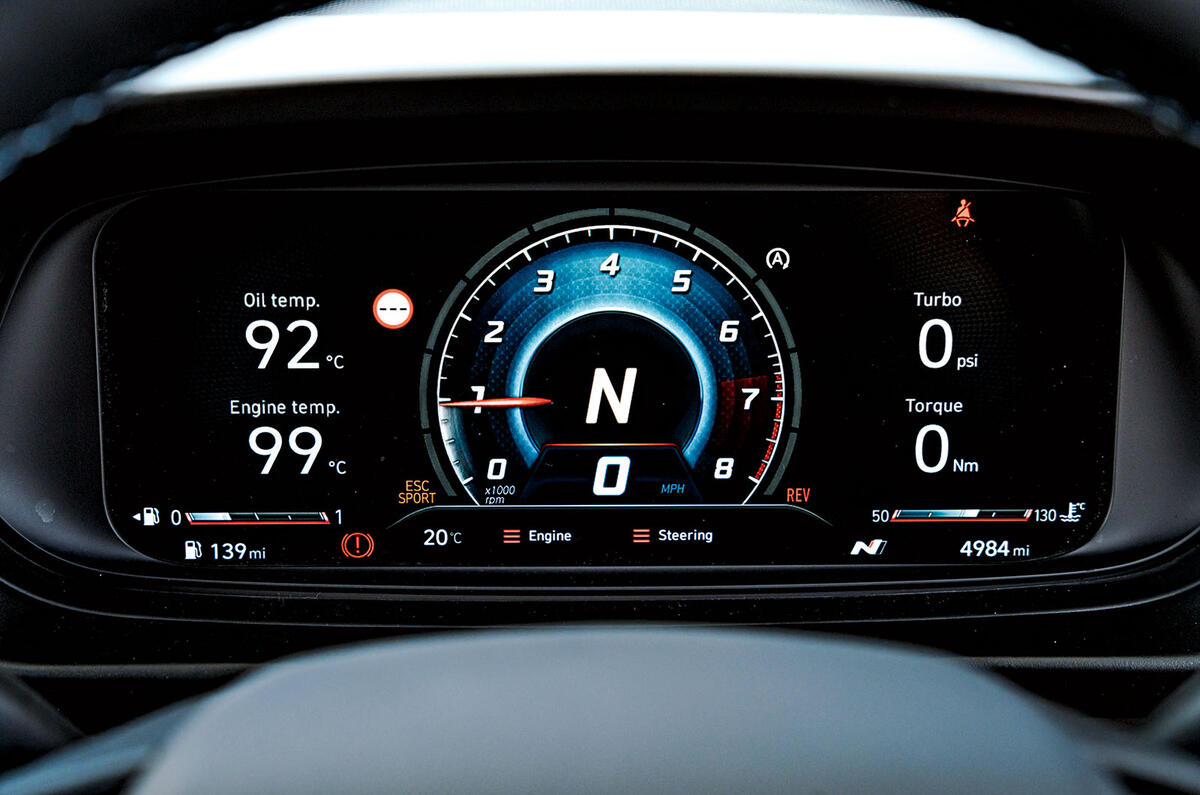 Hyundai I20N instrument cluster