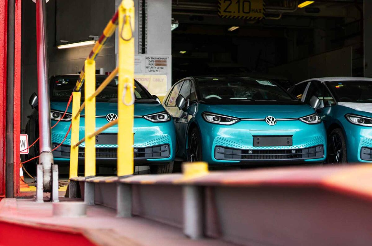 Volkswagen ID 3 lands at UK port Volkswagen ID 3 lands at UK port