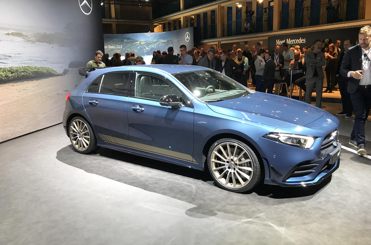 Mercedes AMG A35 motor show debut Paris 2018