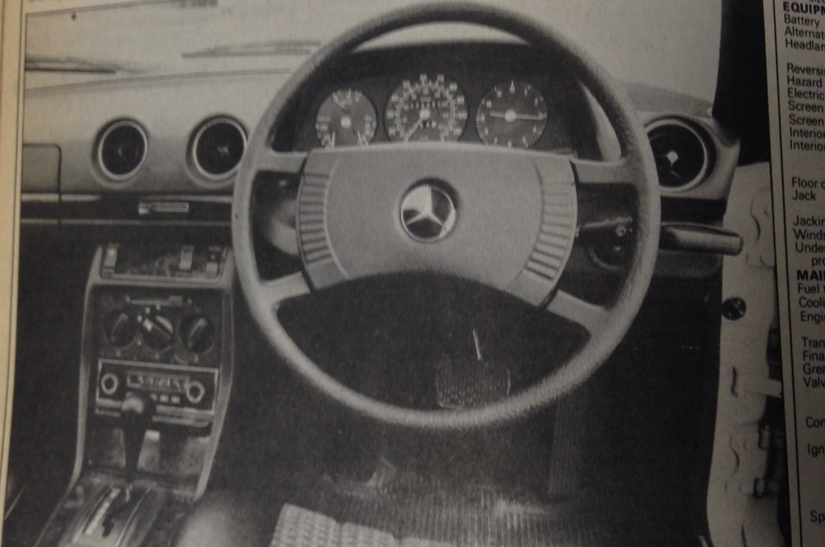 1977 Mercedes-Benz 230C driving position