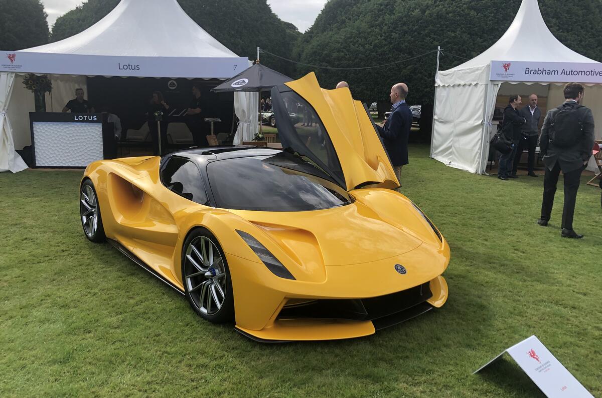2020 Lotus Evija at Concours of Elegance - front 2020 Lotus Evija at Concours of Elegance - front