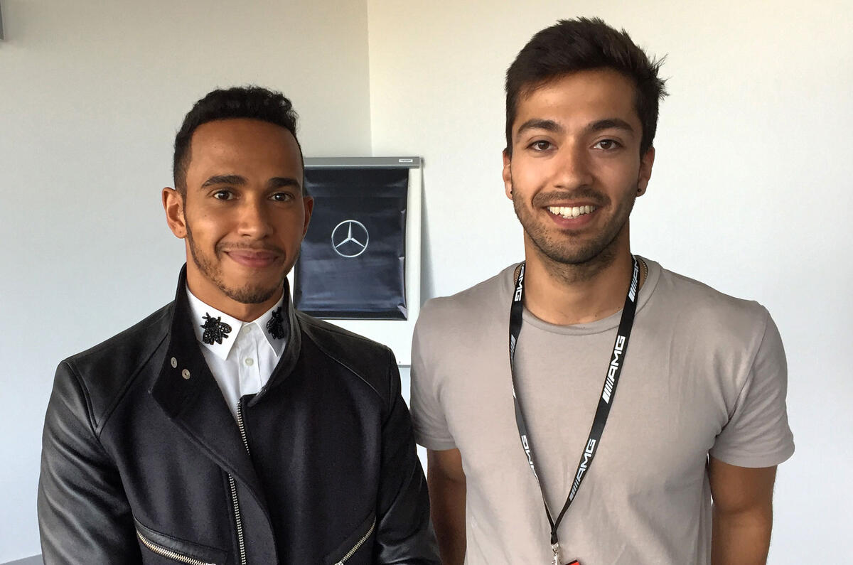 Lewis Hamilton with Sam Sheehan