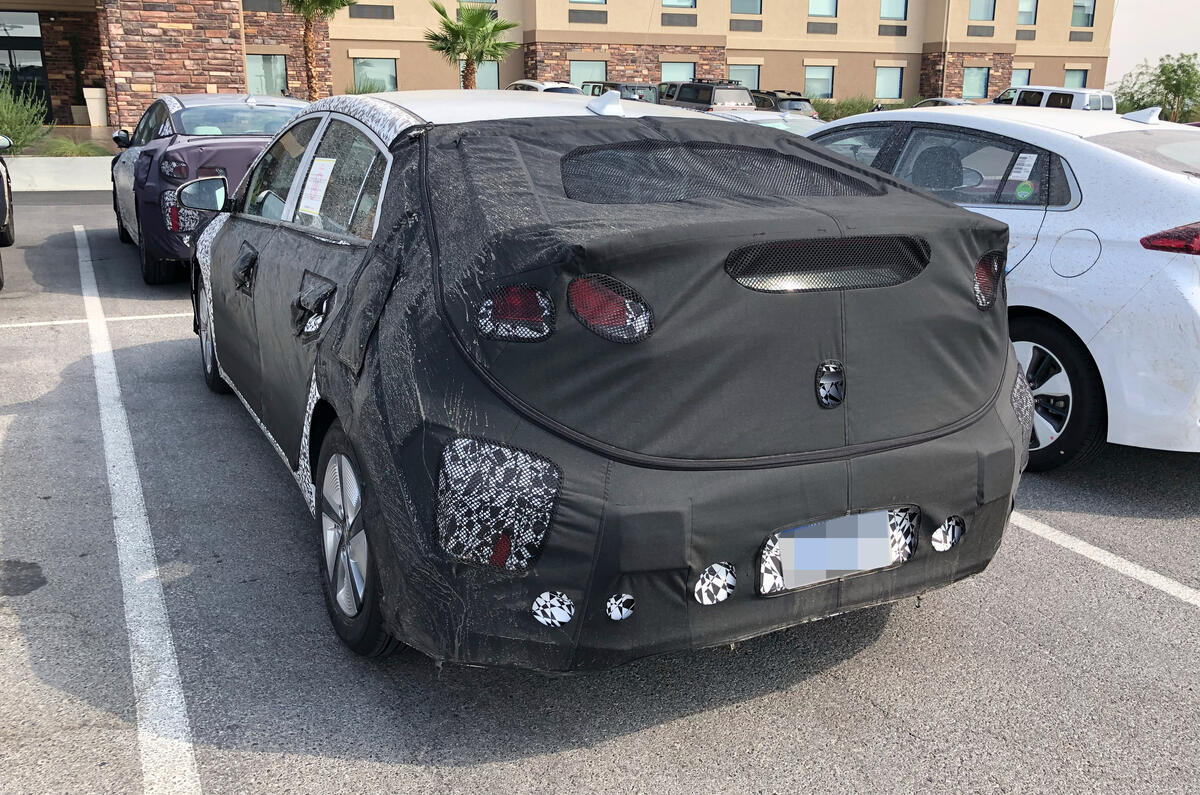 Hyundai Ioniq facelift spyshots rear side