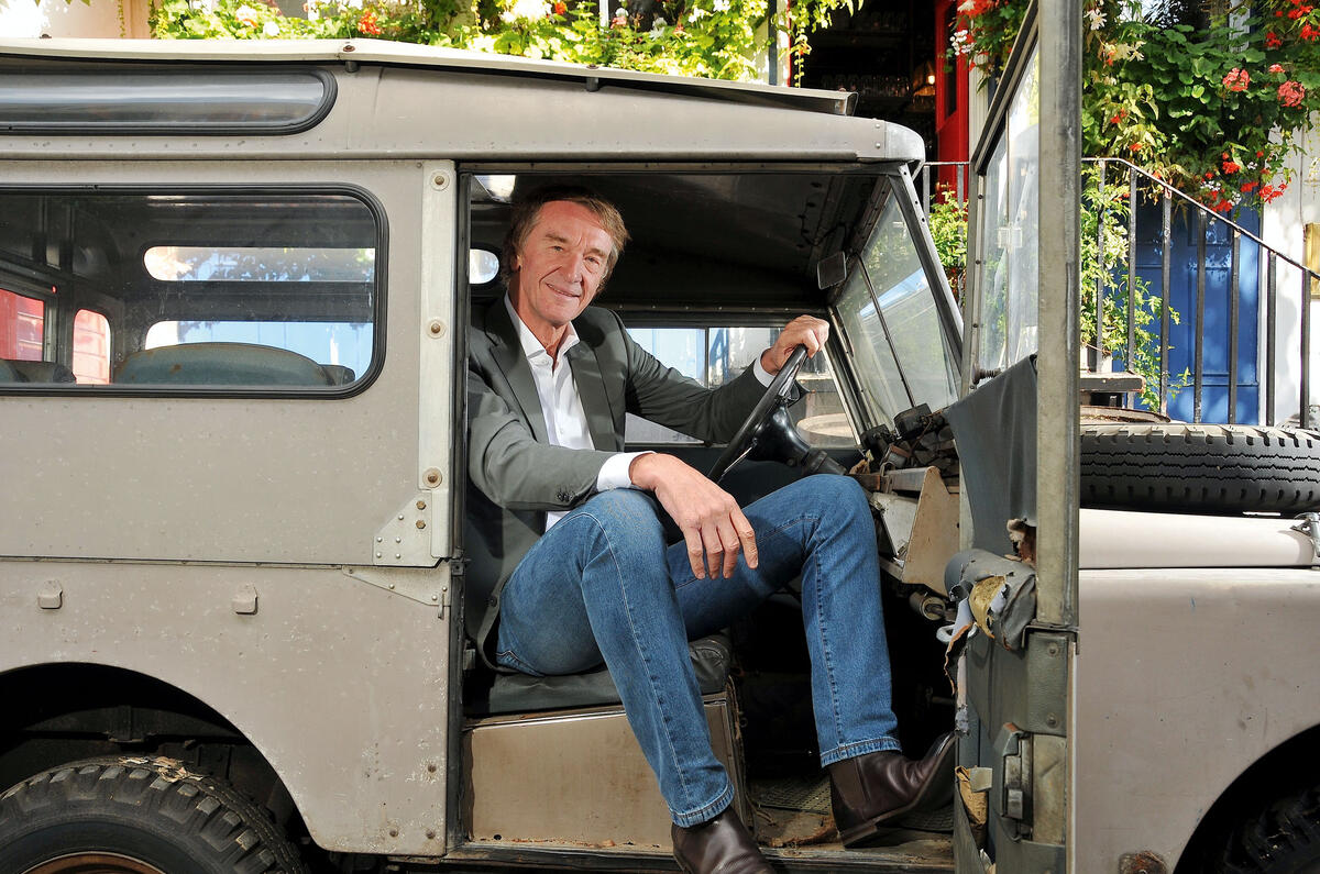 Ineos CEO Jim Ratcliffe in a Land Rover Defender