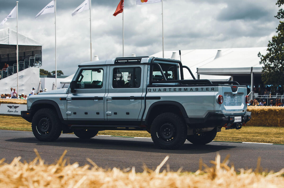 Ineos Grenadier Quartermaster Goodwood rear quarter Ineos Grenadier Quartermaster Goodwood rear quarter