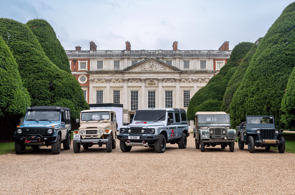 2021 Ineos Grenadier and 4x4 icons at Hampton Court - static 2021 Ineos Grenadier and 4x4 icons at Hampton Court - static