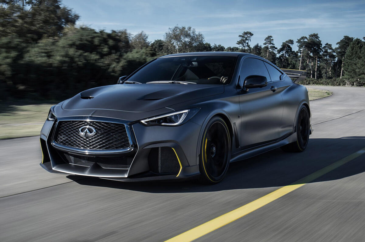 Infiniti Project Black S Paris motor show reveal hero front