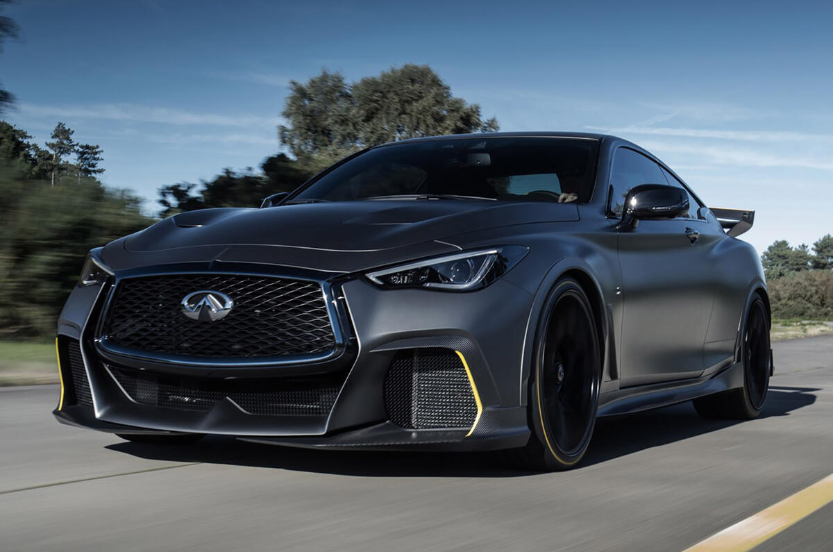 Infiniti Project Black S Paris motor show reveal on the road