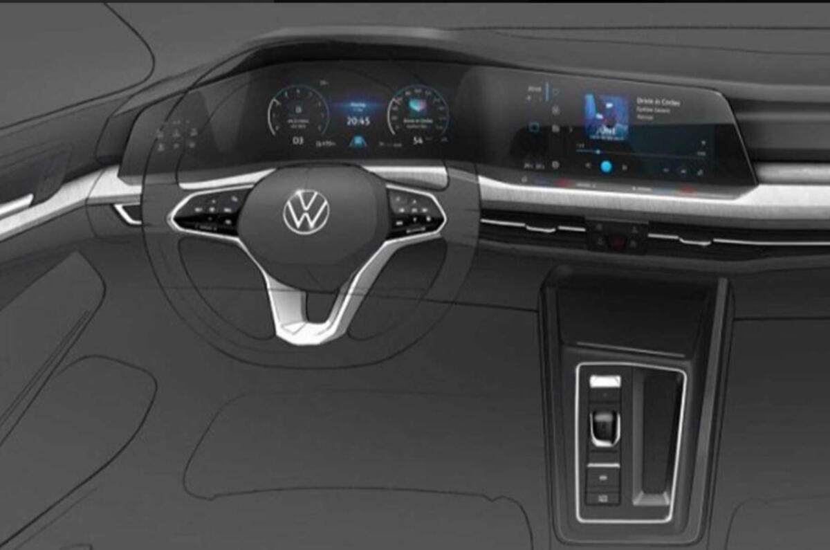 2020 Volkswagen Golf interior design sketch