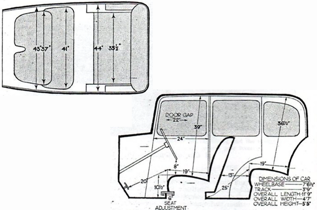 Wolseley Hornet Saloon body dimensions