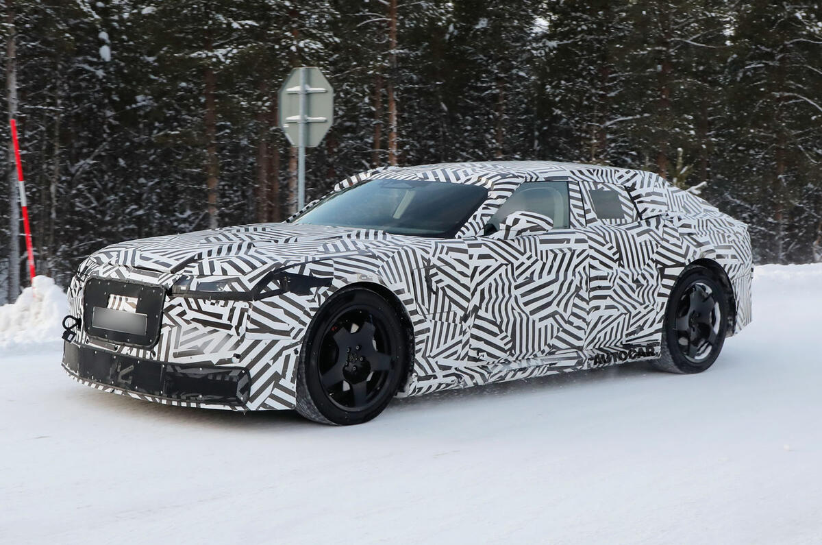 Jaguar 4dr GT Camo front quarter tracking 1
