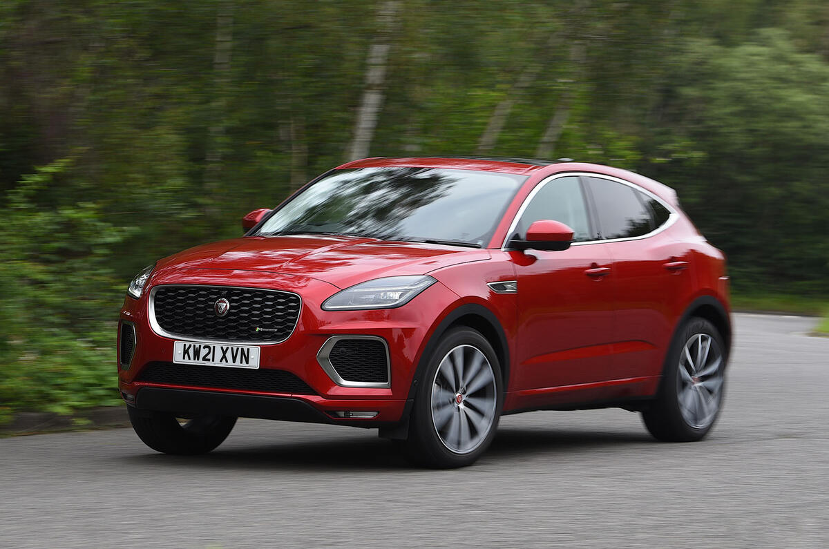 Jaguar E Pace 2021 front quarter tracking Jaguar E Pace 2021 front quarter tracking