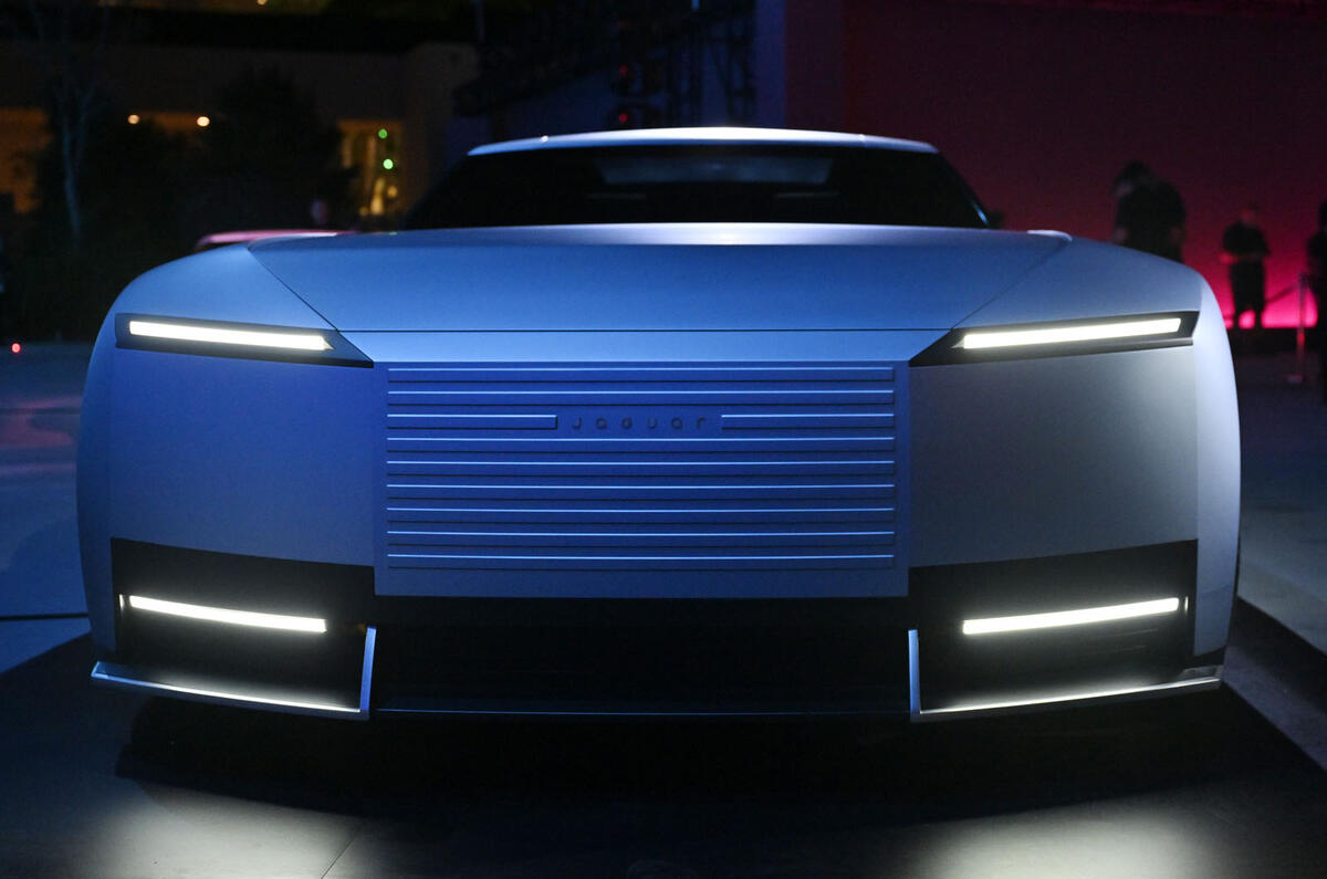 Jaguar Type 00 reveal blue front Jaguar Type 00 reveal blue front