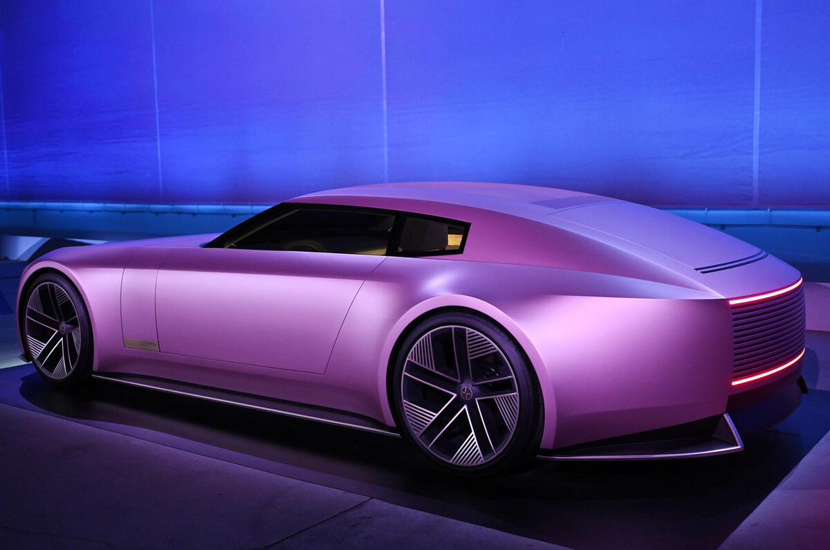 Jaguar Type 00 reveal pink rear quarter Jaguar Type 00 reveal pink rear quarter