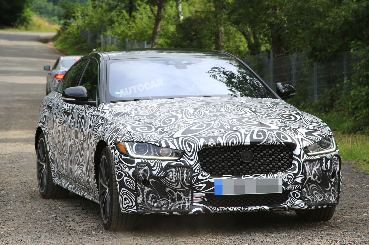 Jaguar XE R development car fans flames for new 567bhp V8 model