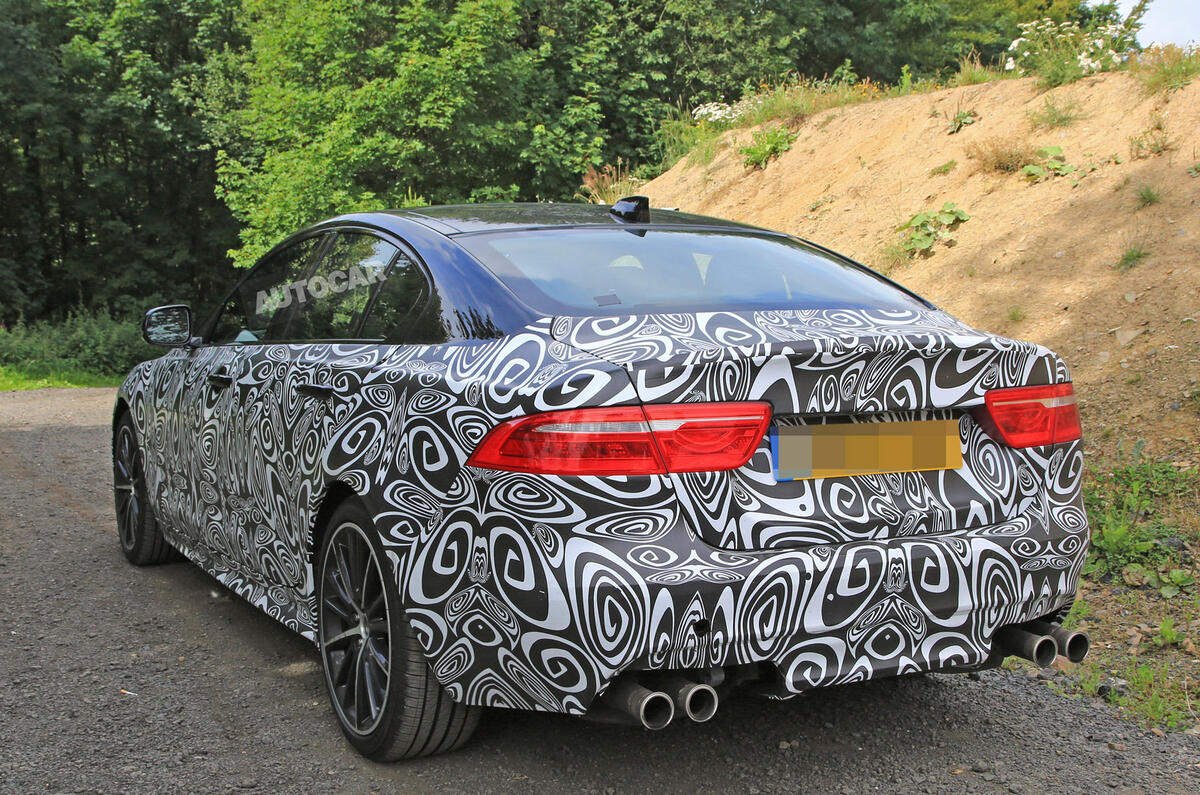 Jaguar XE R development car fans flames for new 567bhp V8 model