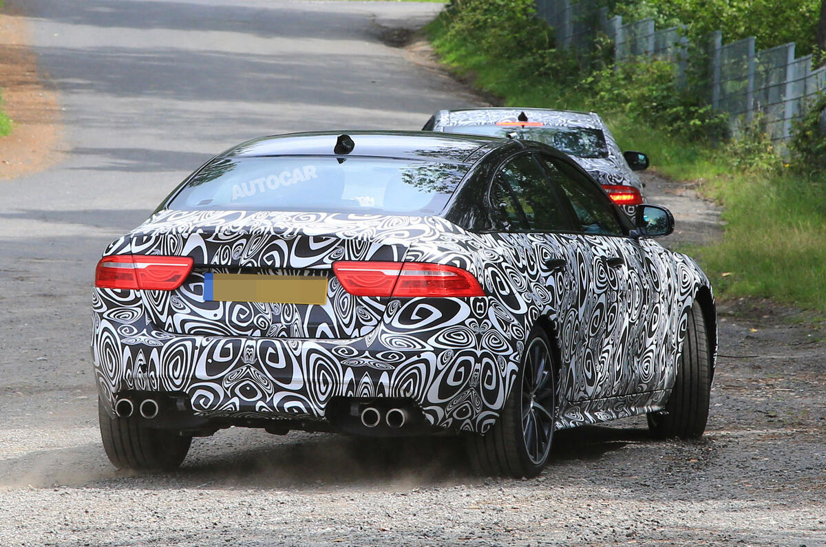 Jaguar XE R development car fans flames for new 567bhp V8 model