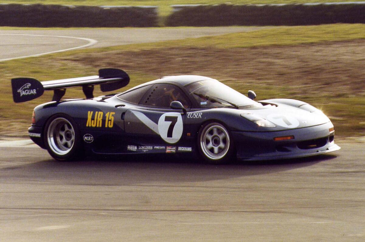Jaguar XJR 15 front three quarter tracking Jaguar XJR 15 front three quarter tracking