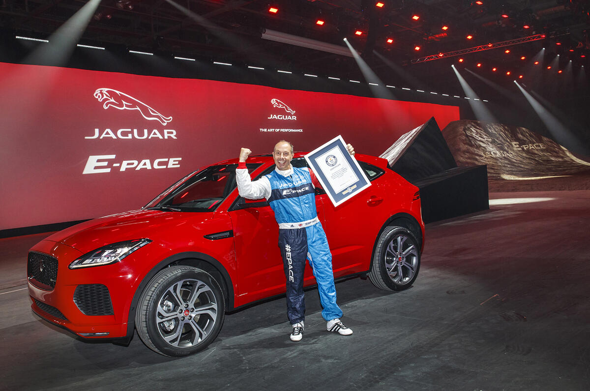 Jaguar E-Pace launch marked with record-breaking barrel roll