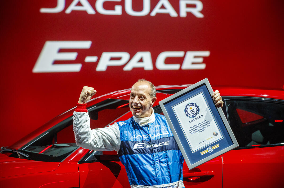 Jaguar E-Pace launch marked with record-breaking barrel roll
