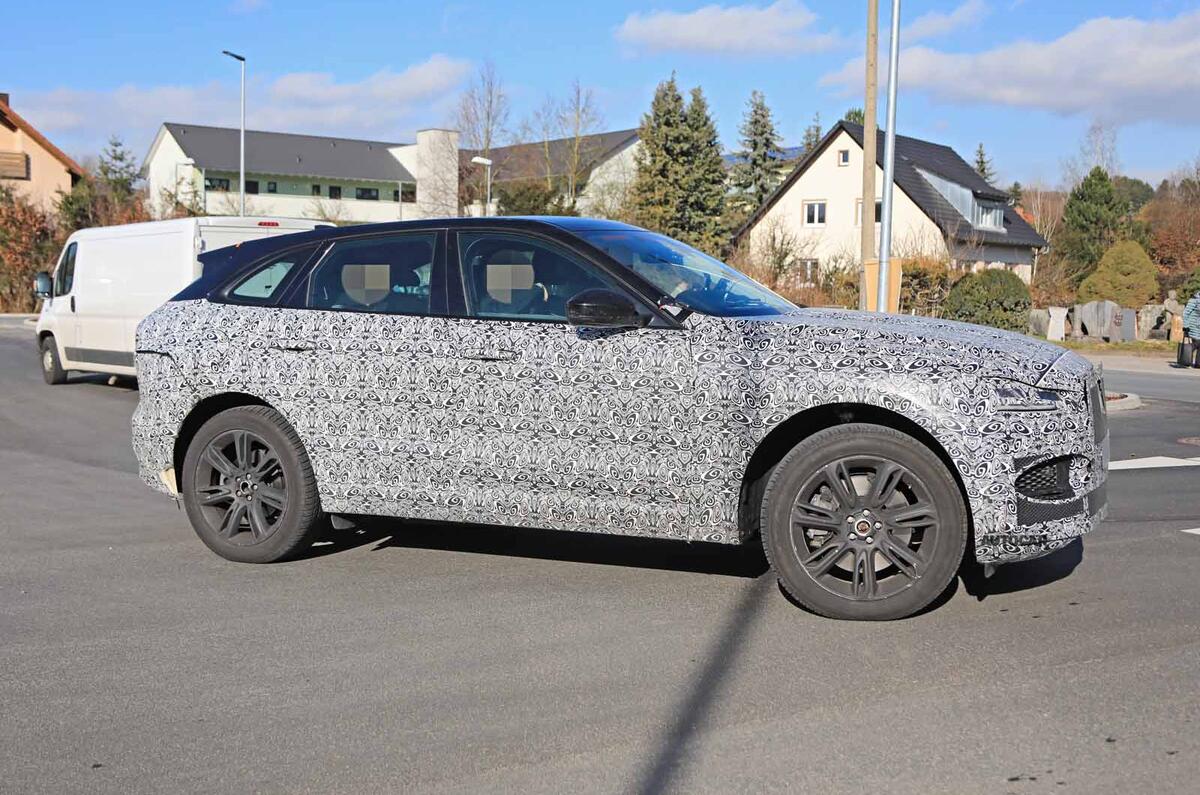 Jaguar F-Pace facelift spies front side