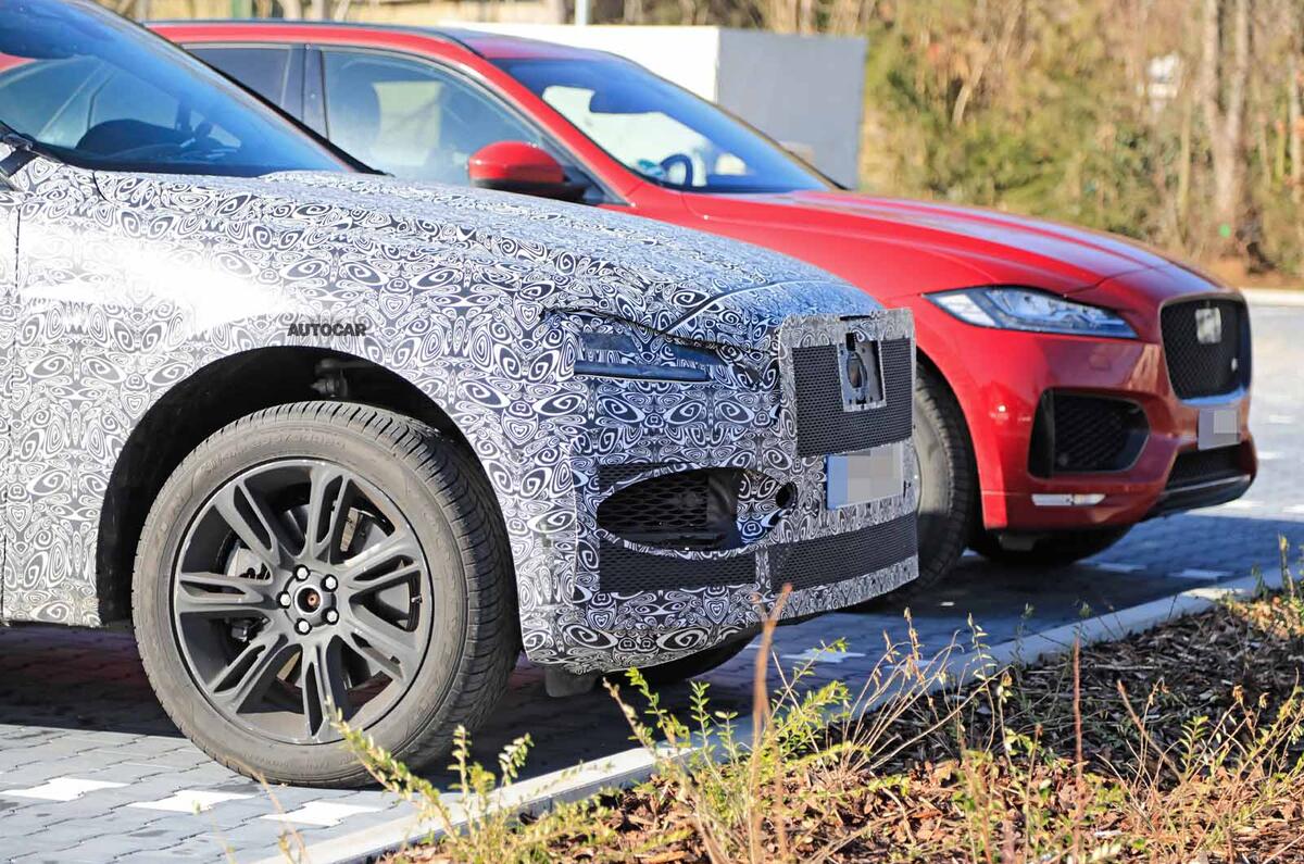 Jaguar F-Pace facelift spies front medium next to old car