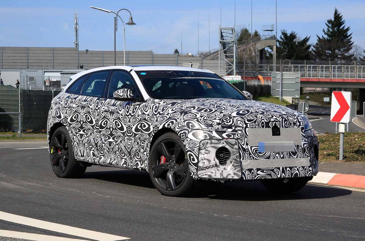 Jaguar F-Pace SVR facelift spyshot - front side