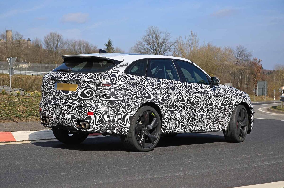 Jaguar F-Pace SVR facelift spyshot - side rear