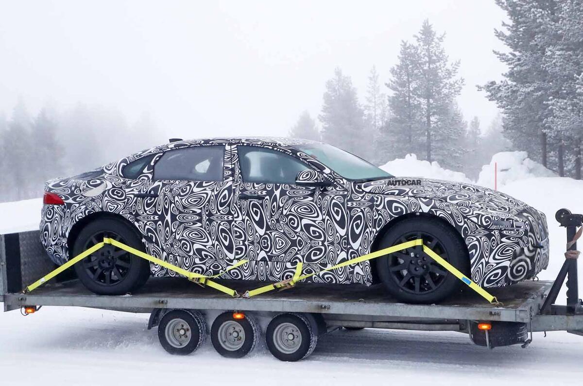 Jaguar XJ test mule side