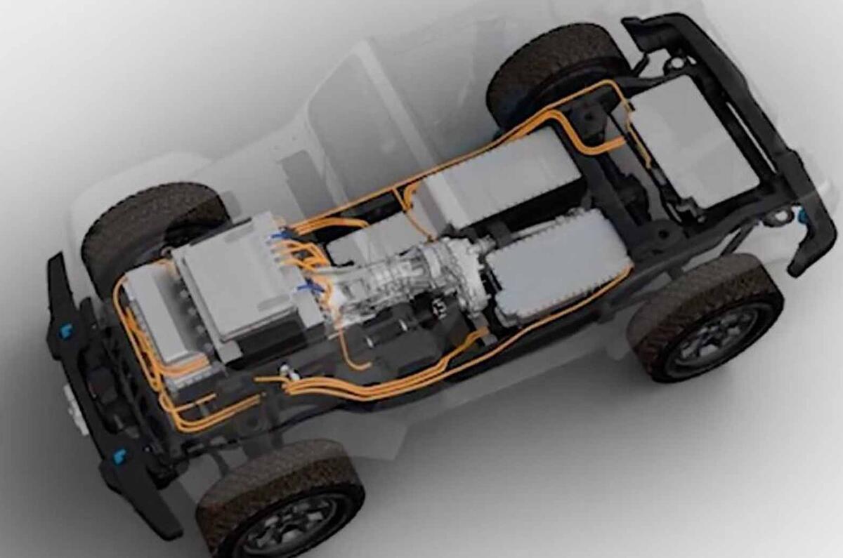Jeep Wrangler BEV Concept cutaway Jeep Wrangler BEV Concept cutaway