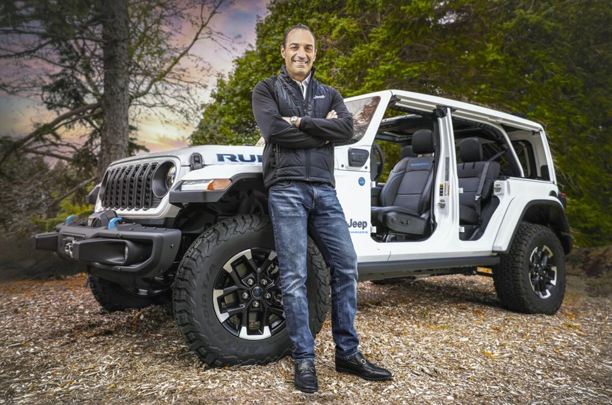 Jeep boss Antonio Filosa with Wrangler