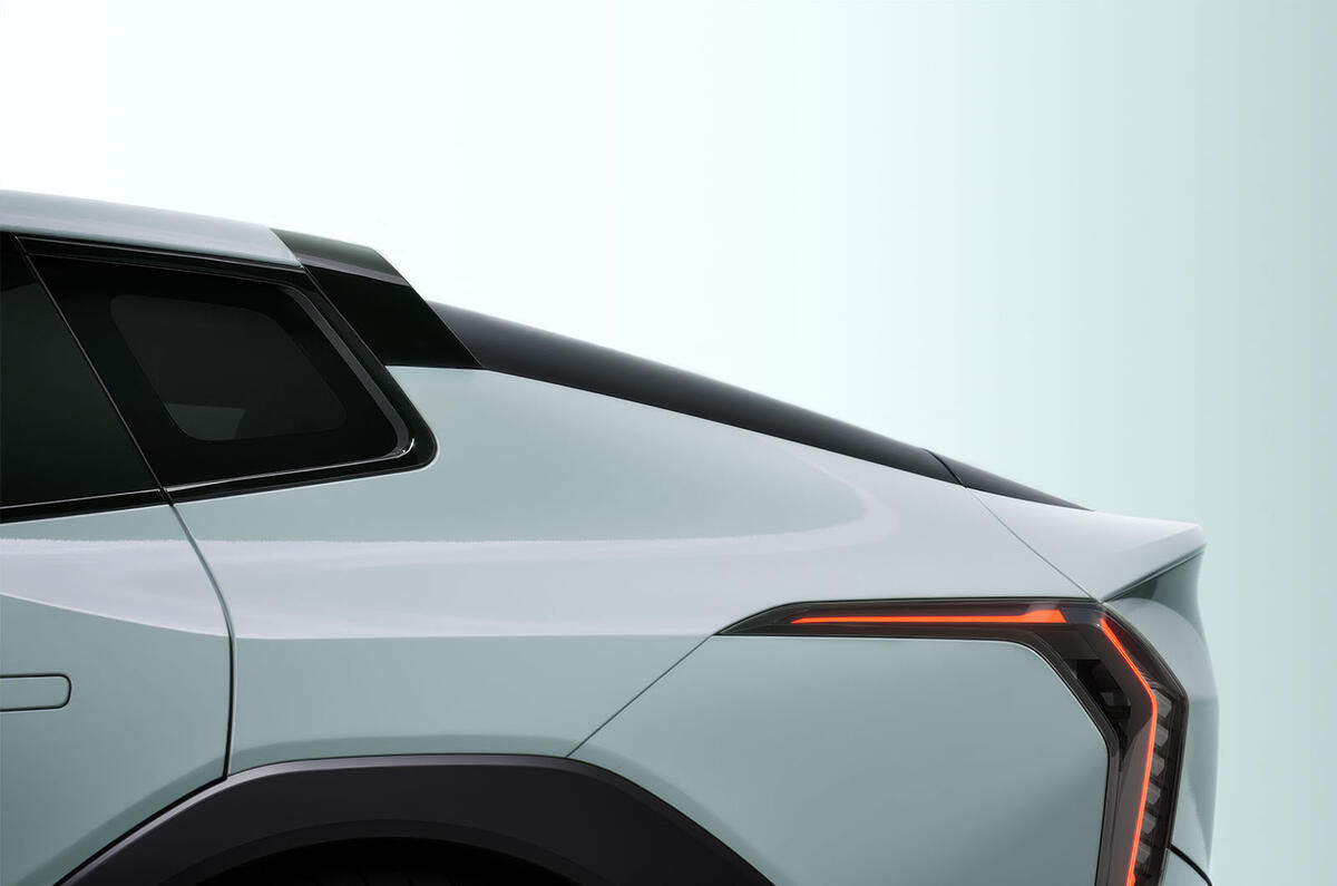 Kia EV4 teaser side rear Kia EV4 teaser side rear
