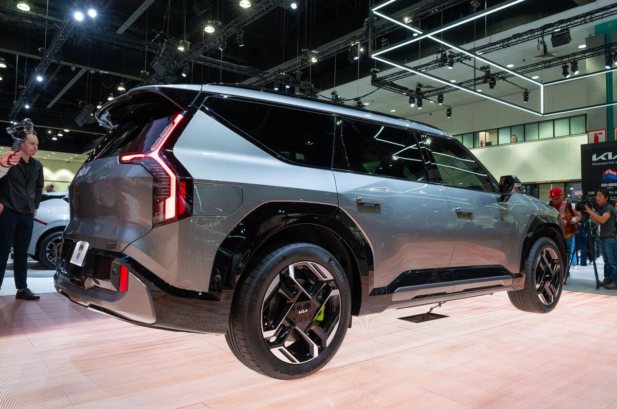 Kia EV9 GT LA Auto Show rear quarter