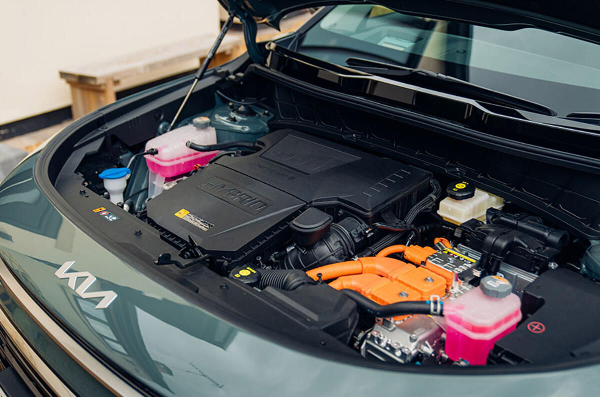 The 1.6-litre petrol engine in the Kia Niro Hybrid is mated to a compact electric motor