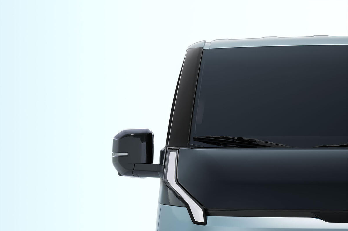 Kia PV5 teaser front Kia PV5 teaser front
