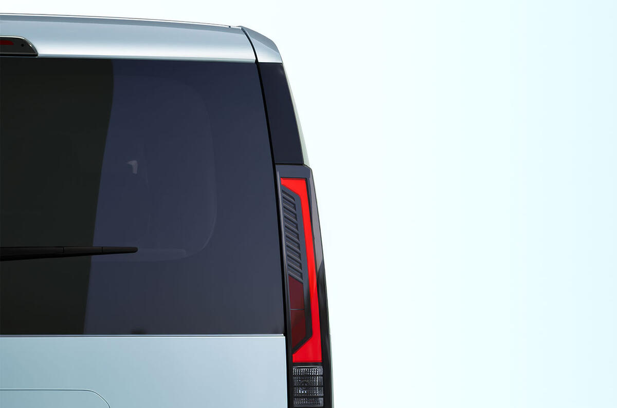 Kia PV5 teaser rear Kia PV5 teaser rear