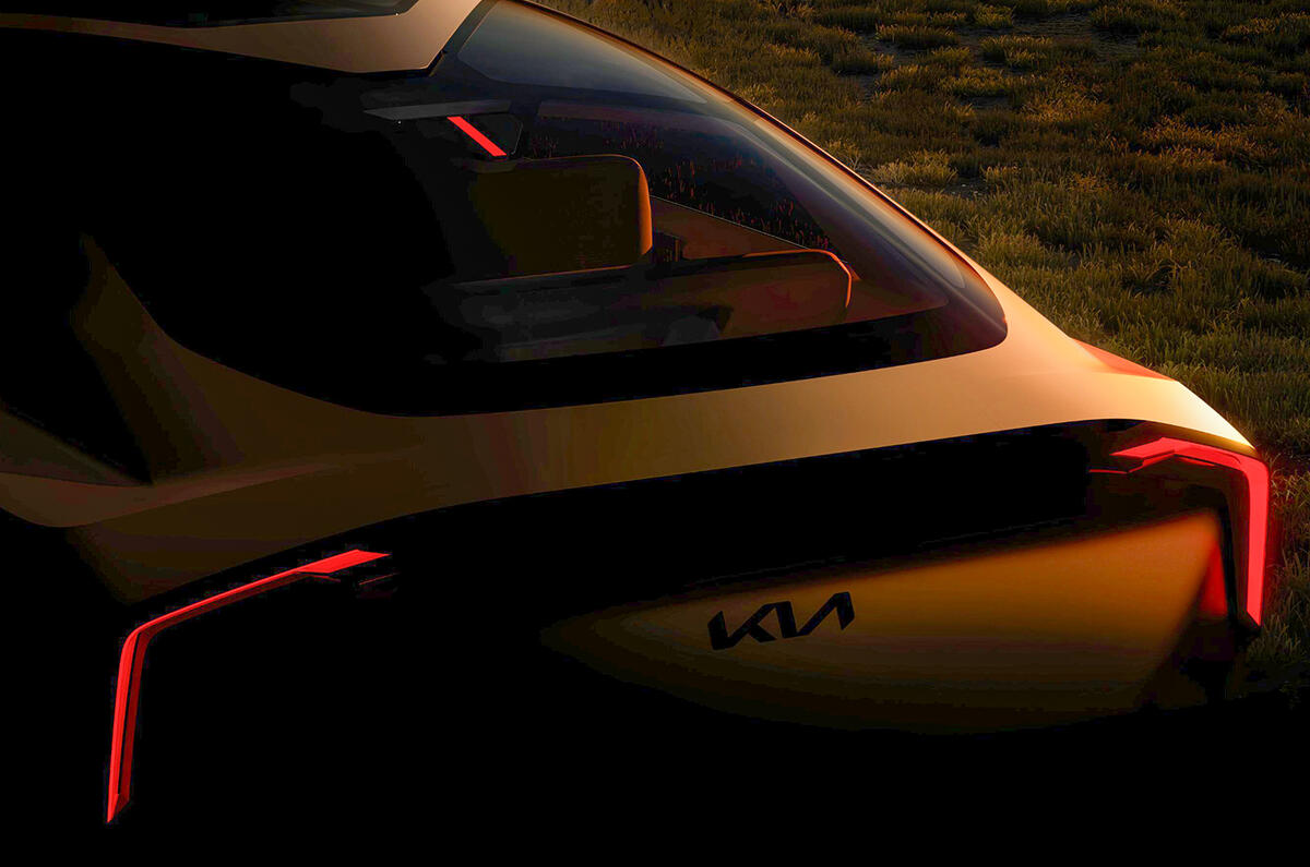 Kia saloon teaser rear