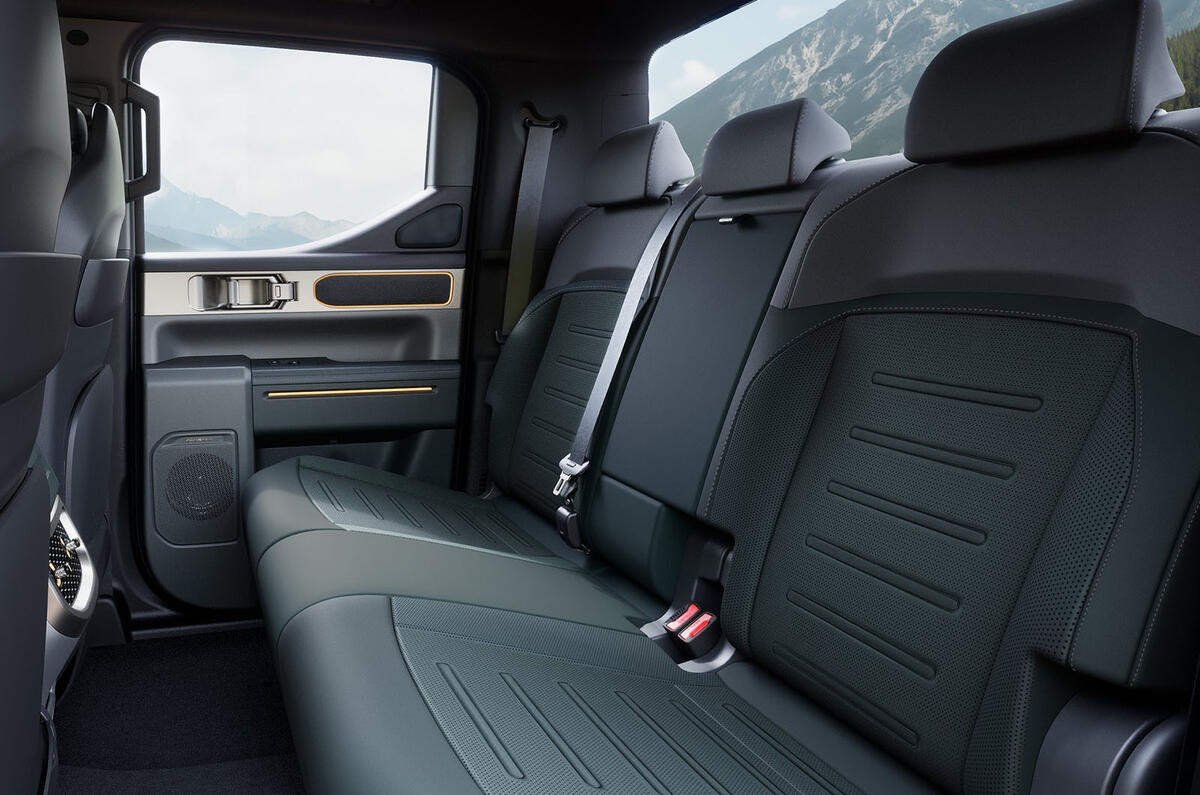 Kia Tasman review 2025 09 rear seats Kia Tasman review 2025 09 rear seats