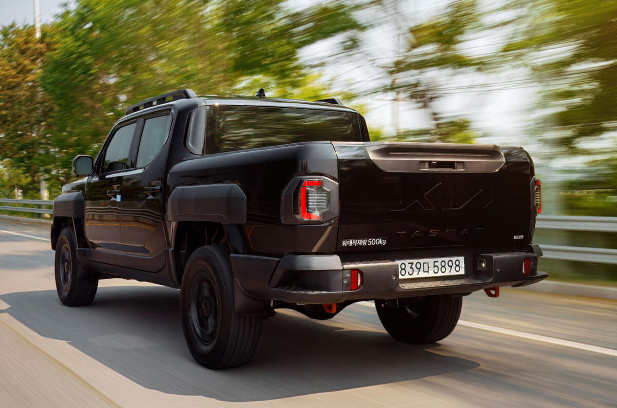 Kia Tasman review 2025 10 rear tracking Kia Tasman review 2025 10 rear tracking