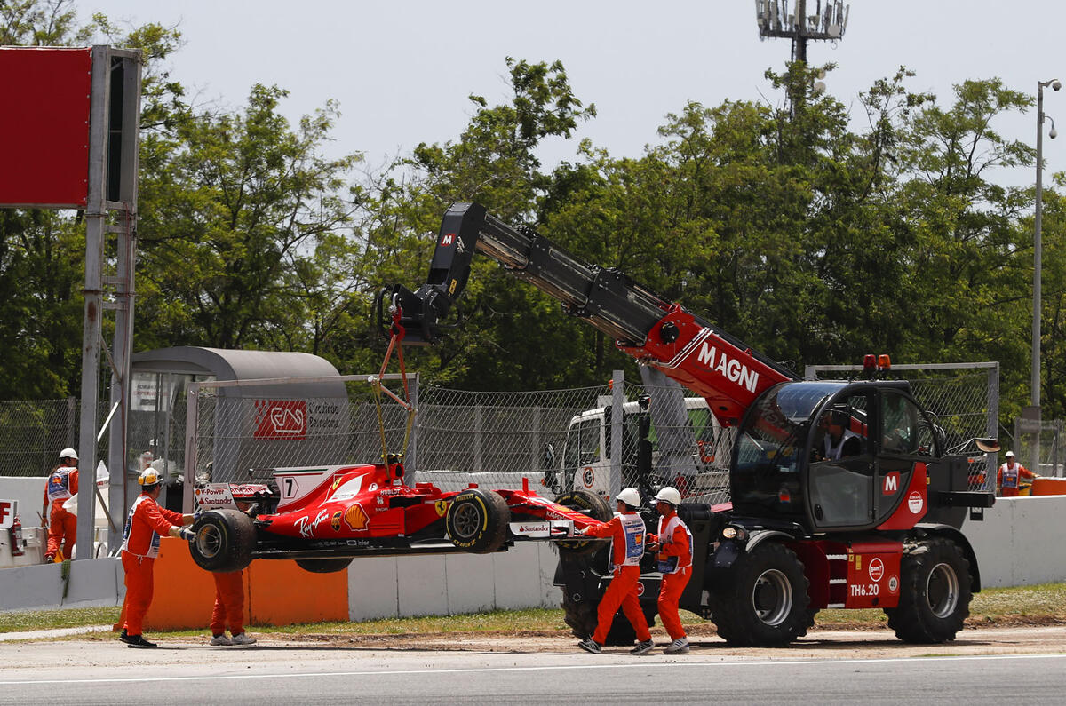 Raikkonen crashed out of Spanish Grand Prix
