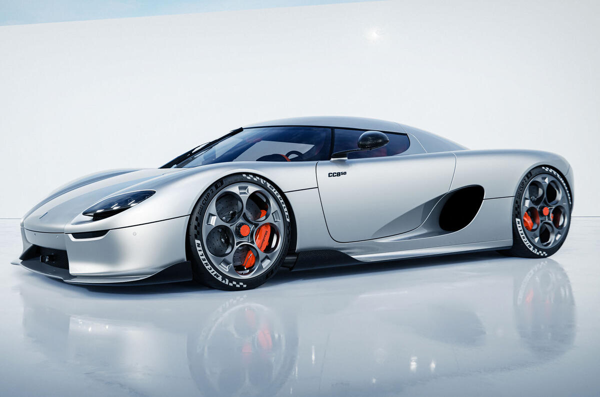 Koenigsegg CC850 studio front three quarter hero Koenigsegg CC850 studio front three quarter hero