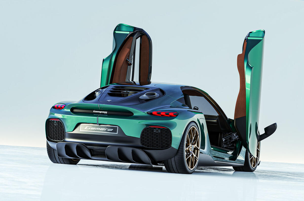 Koenigsegg Gemera 2025 rear quarter doors up Koenigsegg Gemera 2025 rear quarter doors up